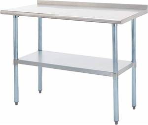 lot 23 image: Rockpoint Carmona Tall NSF Stainless-Steel Commercial Kitchen Work Table