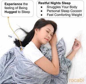 lot 68 image: Rocabi 20 Lbs Adult Weighted Blanket & Cover Luxury Set