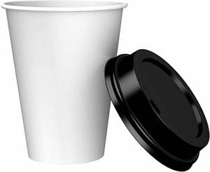 lot 69 image: Amazon Brand - Solimo 12oz Paper Hot Cup with Lid