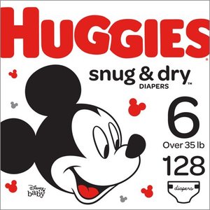 lot 169 image: Huggies Snug & Dry Baby Diapers, Size 6, 128 Ct, One Month Supply