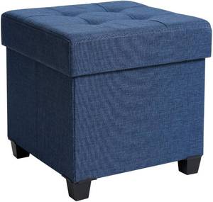 lot 163 image: SONGMICS Storage Ottoman, Padded Folding Bench