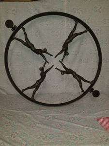 lot 6428 image: Iron Wall Decor. with Mounting Holes - one of the arms has been repaired