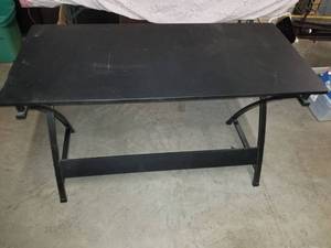 lot 6429 image: Black Desk. with Metal Frame