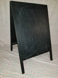 lot 6430 image: Black A Frame Metal Sign