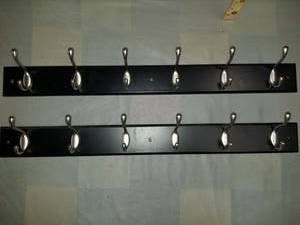lot 7957 image: Lot of 2 Wall Mounted Coat Hangers