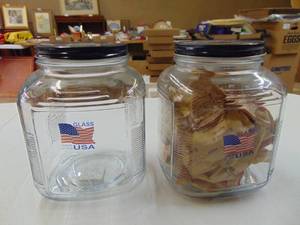 lot 3140 image: 2 Glass Display Jars
