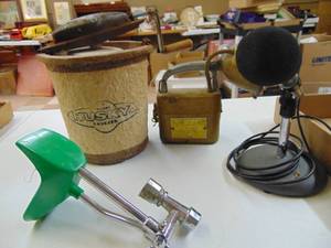 lot 3165 image: Vintage Flashlight, Microphone, Icecream Maker Parts, and More