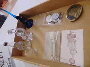 lot 3191 image: vintage hot rod postcards - viking glassware - tokens and more