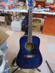 lot 3224 image: Aria Guitar with Strap and Stand