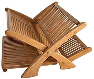 lot 1410 image: Totally Bamboo Eco Collapsible Bamboo Dish Drying Rack
