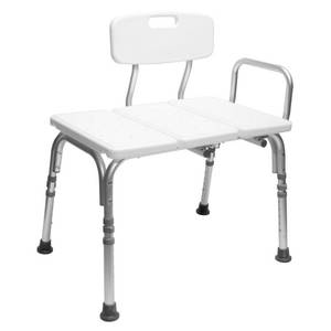 lot 1415 image: Carex Tub Transfer Bench with Height Adjustable Legs, Convertible for Left- or Right-Hand Entry