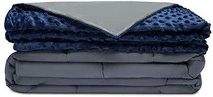lot 1446 image: Quility Premium Adult Weighted Blanket & Removable Cover  20 lbs  60x80