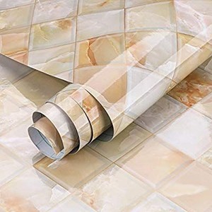 lot 1454 image: Oxdigi Marble Contact Paper 24 x 196 inches Self Adhesive Peel & Stick Wallpaper for Kitchen