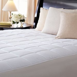 lot 1469 image: Sunbeam SlumberRest Premium Heated Quilted Mattress Pad (Full), White