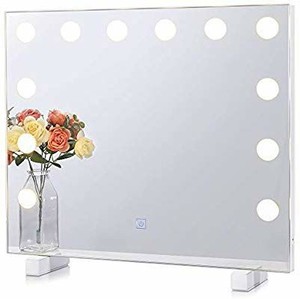 lot 1487 image: Chende Dimmable Lighted Vanity Mirror for Wall with 3 Color Changing, Frameless Bathroom Mirror with Lights, Hollywood Light up Makeup Mirrors for Bedroom Vanity, Wall Mounted or Tabletop