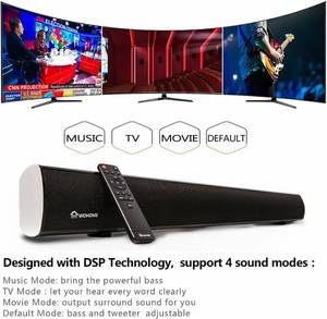 lot 1488 image: Bluetooth Sound Bar, Wohome TV Soundbar with Built-in Subwoofer(Wireless Home Theater Sound Bars Speaker, 60W, 3 Drivers, Remote Control, Wall Mountable, Model S10)