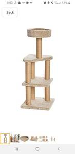 lot 1502 image: AmazonBasics Cat Activity Tree with Scratching Posts Grey