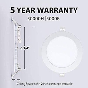 lot 1515 image: 6 inch Ultra-Thin Led Recessed Lights 5000K