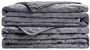 lot 1526 image: LAGRATY Weighted Blanket with Removable Cover (15 lbs, 60x80, Queen Size)