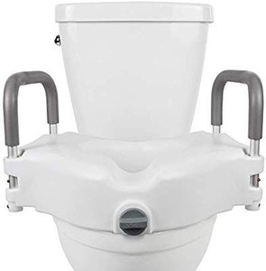 lot 1543 image: Vive Raised Toilet Seat - 5 Portable, Elevated Riser with Padded Handles