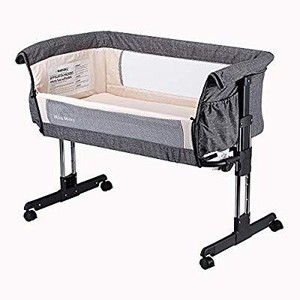 lot 1553 image: Mika Micky Bedside Sleeper Easy Folding Portable Crib,Grey