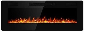 lot 1555 image: JAMFLY Electric Fireplace Wall Mounted 50 Inch Insert 3.86 Inch Thin Electric Fireplace