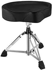 lot 1571 image: Donner Adjustable Drum Throne, Padded Stool Motorcycle Style Drum Chair for Music Show