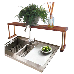 lot 1572 image: Home Basics Pine Over Sink Shelf