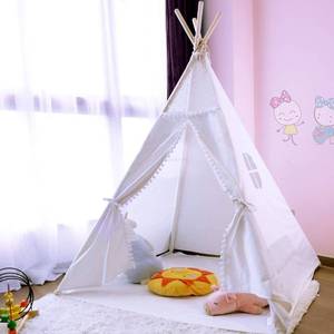 lot 1582 image: JoyNote Teepee Tent for Kids Indoor Tents with Mat