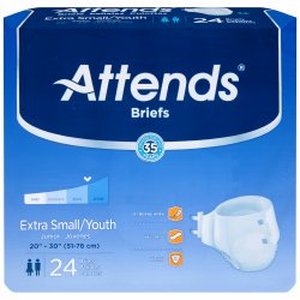 lot 1607 image: Attends Extra Absorbent Breathable Briefs size Small, (Pack of 24)