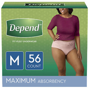 lot 1619 image: Depend Womens Fit Flex Incontinence Underwear - Tan - M - 28ct