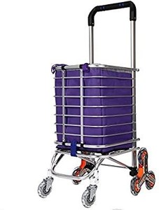 lot 1622 image: Hosmat Folding Shopping Cart�� Portable Stair Climbing Grocery Carts Reusable Utility Transit Cart with Swivel Wheels, Collapsible Frame, 177 Pounds Capacity (Swivel Wheels Orange)