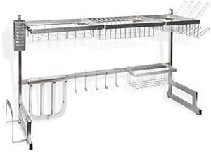 lot 1625 image: AKOZLIN 304# Sink �� 32.5 inch Stainless Steel Drainer Kitchen Shelves