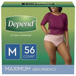 lot 1627 image: Depend Womens Fit Flex Incontinence Underwear - Tan - M - 28ct