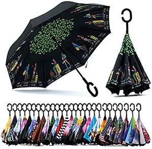 lot 1677 image: Spar. Saa Double Layer Inverted Umbrella with C-Shaped Handle