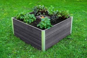lot 1679 image: Vita Gardens Vt17601 Urbana 4x4x22 Keyhole Garden Bed, Slate Grey