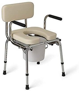 lot 1680 image: Medline Heavy Duty Padded Drop-Arm Commode