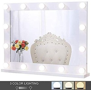 lot 1689 image: Chende Hollywood Lighted Makeup Mirror with 14 LED Light Bulbs