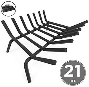 lot 1697 image: Best Choice Products 21-inch 2-in-1 Solid Steel Heavy Duty Fireplace Grate