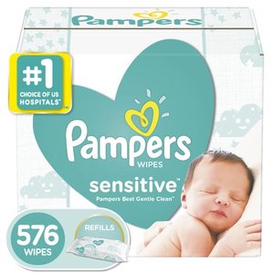 lot 4 image: Pampers Baby Wipes Sensitive, 576 Count