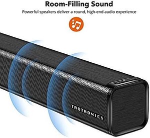 lot 1818 image: Soundbar, TaoTronics Three Equalizer Mode Audio Speaker for TV, 32-Inch Wired & Wireless Bluetooth