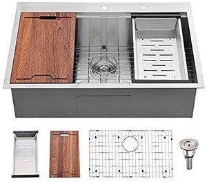 lot 1824 image: Bokaiya 33x 22 Drop In Topmount Kitchen Sink