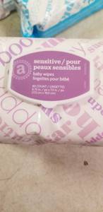 lot 1847 image: Amazon Elements Baby Wipes, Sensitive, 80 Count Flip-Top 2 Pack