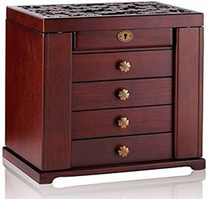 lot 1874 image: Rowling Extra Large Wooden Jewelry BoxJewel Case Cabinet Armoire Ring Necklacel Gift Storage Box Organizer