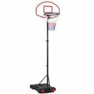 lot 1876 image: Height Adjustable Basketball Hoop System with Weels Portable Basketball Goal for KidsYouth Indoor & Outdoor