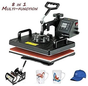 lot 1735 image: Heat Transfer Machine -SUNCOO 12x15 inches Swing-Away Digital 8 in 1 Heat Press Machine for T-Shirts