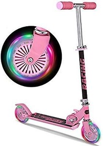 lot 1772 image: WeSkate Scooter for Kids with LED Light Up Wheels, Adjustable Height Kick Scooter