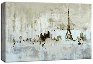 lot 1776 image: NWT Canvas Wall Art Abstract Paris Eiffel Towel
