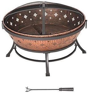 lot 1780 image: Sunjoy Squaw Valley Outdoor 35 Steel Fire Pit With Poker Tool