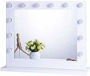lot 1794 image: Chende Hollywood Lighted Makeup Vanity Mirror Light, Makeup Dressing Table Vanity Set Mirrors with Dimmer, Tabletop or Wall Mounted Vanity, 14 LED Light Bulbs Included (White)